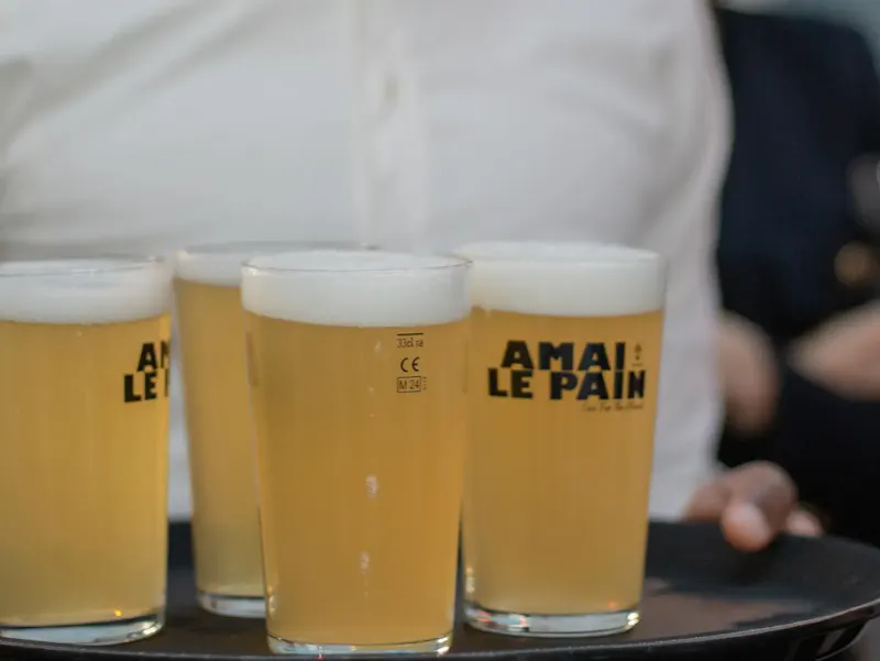AMAI LE PAIN A beer crafted from leftover bread sourced from the restaurants of our hotels participating in Belgium in collaboration with the local brewer JANINE.