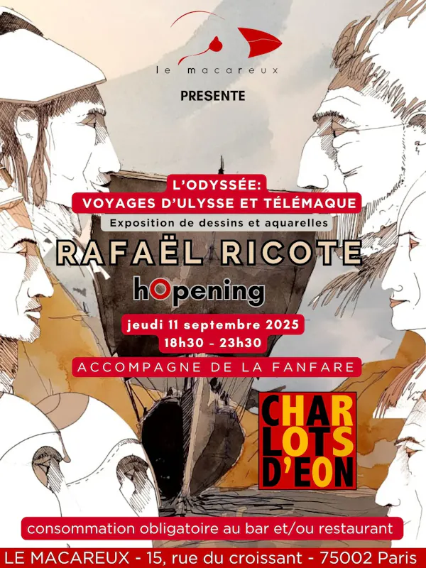 Exposition : L'Odyssée : voyages d'Ulysse et de Télémaque - Rafaêl Ricote & La fanfare Les Charlots d'Eons