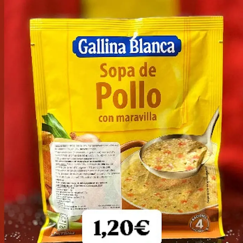 SOPA DE POLLO CON MARAVILLA
