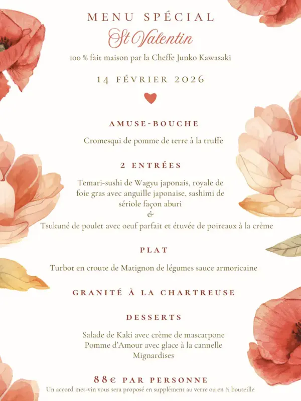 Célébrez votre Saint-Valentin chez nous