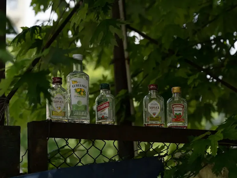 a group of bottles sitting on top of a wooden shelf | Bild von Uladzislau Petrushkevich, auf https://unsplash.com/@vladuken?utm_source=centralapp&utm_medium=referral