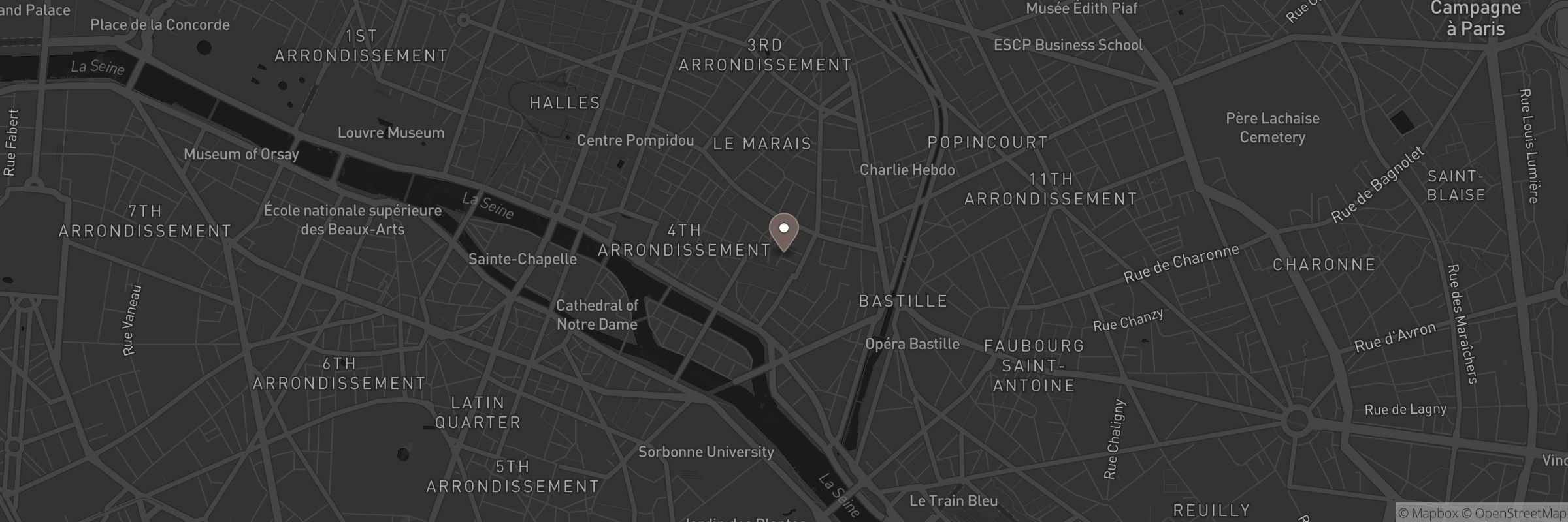 Die Karte zeigt die Adresse von Sévigné