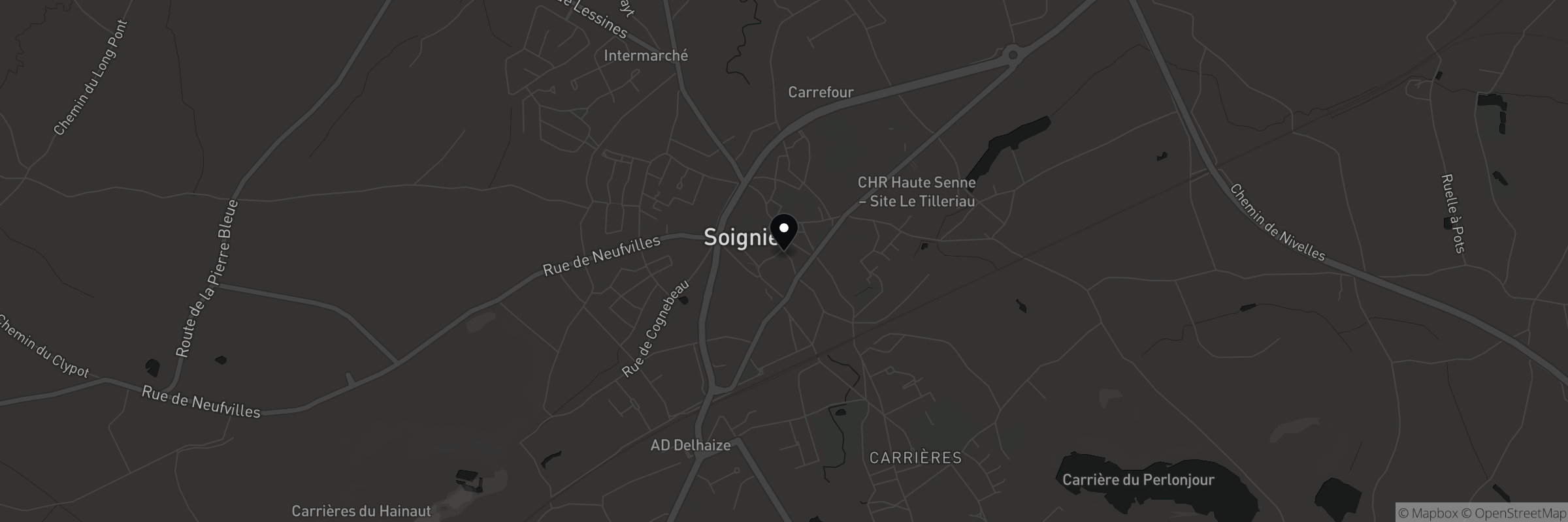Map showing the address of Soignies