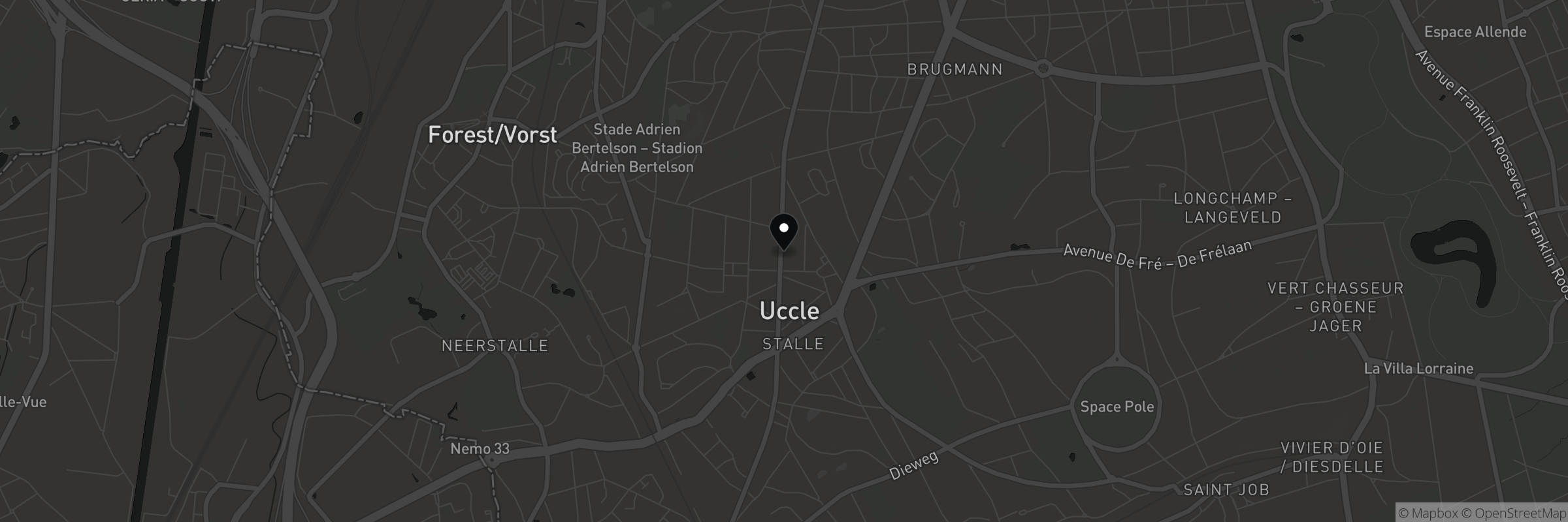 Map showing the address of Uccle