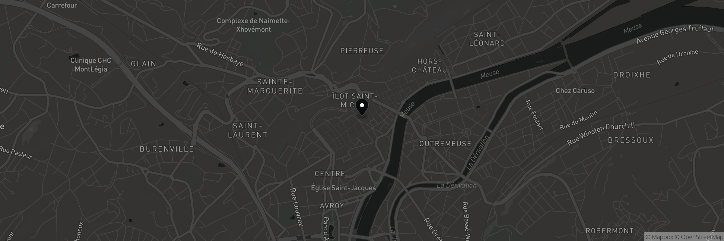 Kaart met het adres van Liège
