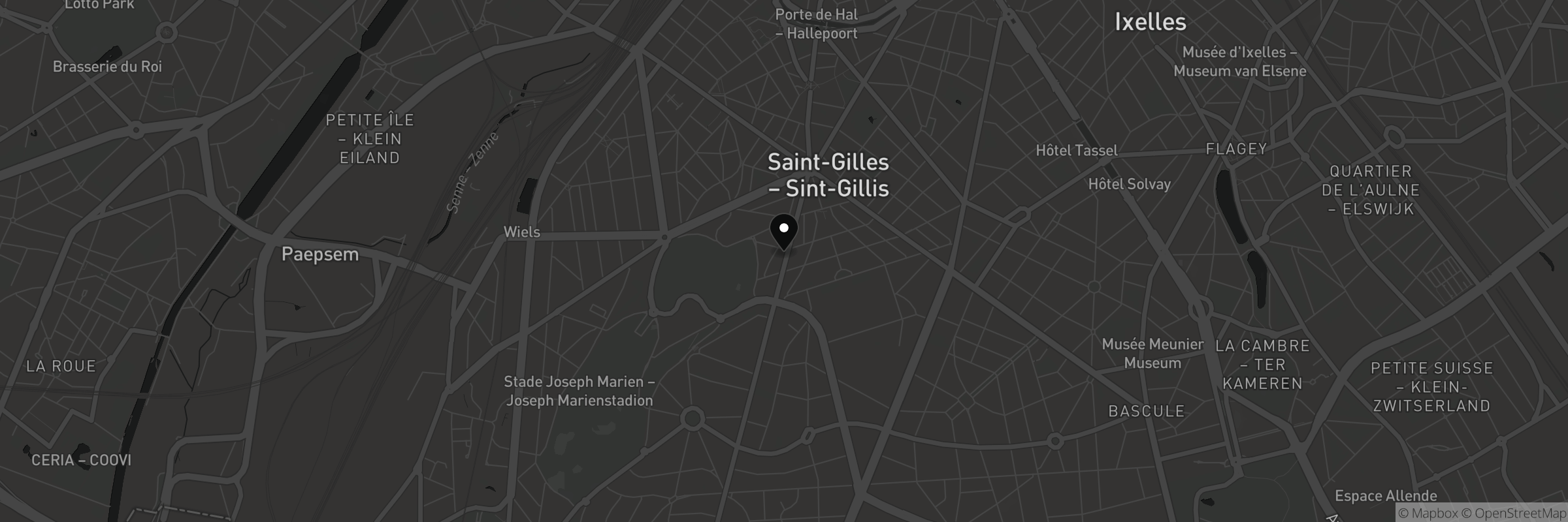 Map showing the address of Café des Spores
