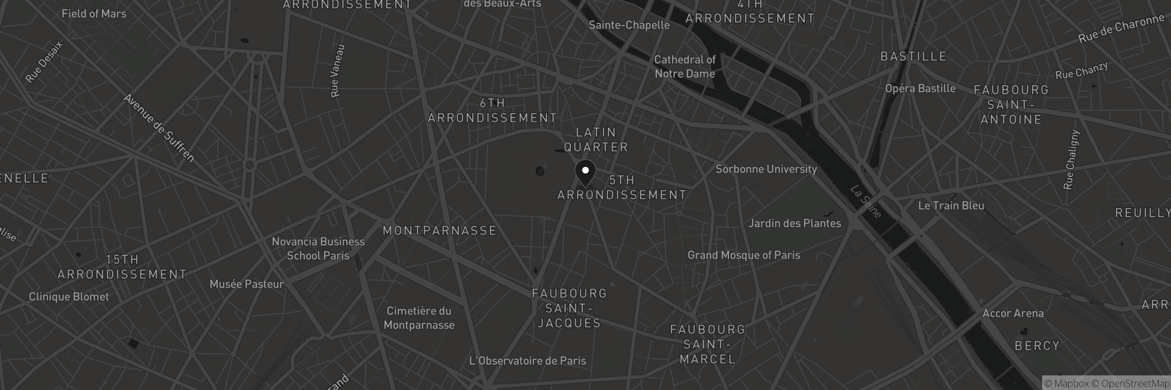 Carte indiquant l'adresse de Buns - Paris 5