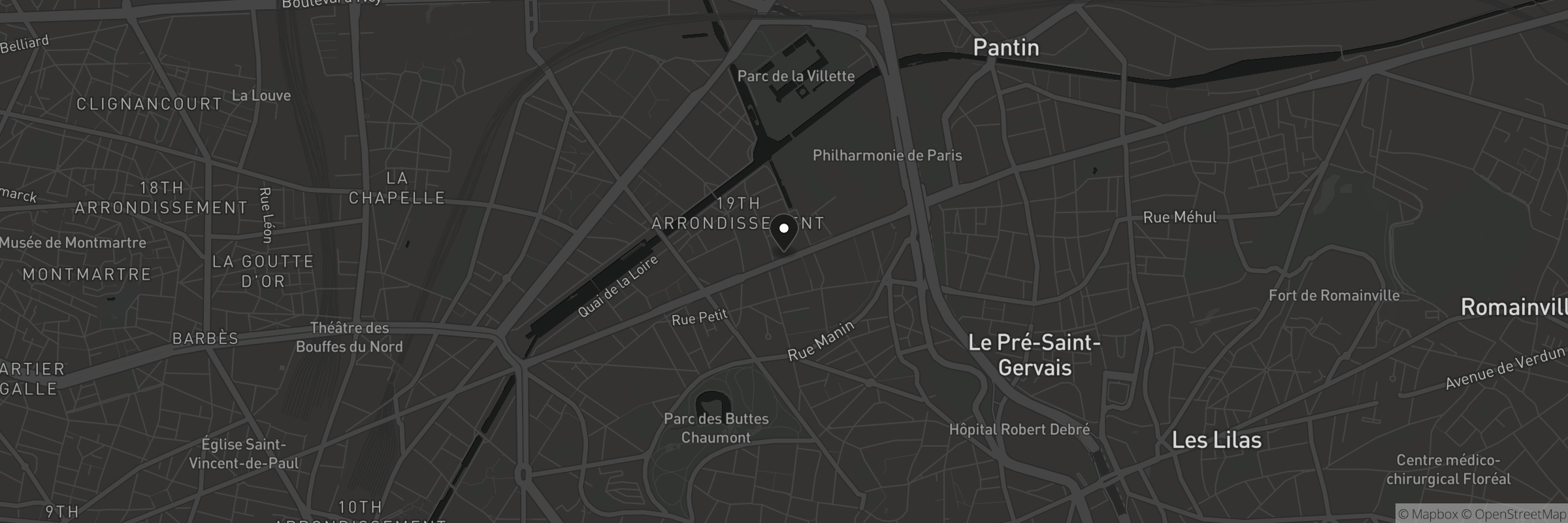 Carte indiquant l'adresse de Buns - Paris Ourcq
