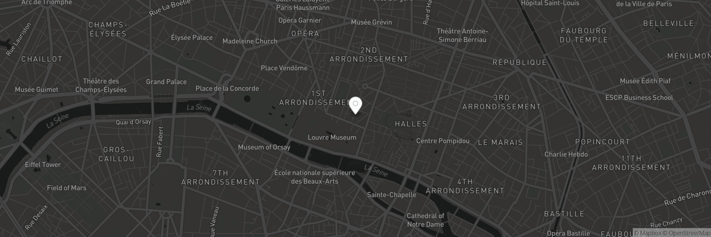 Mapa mostrando o endereço de Le Vero Dodat