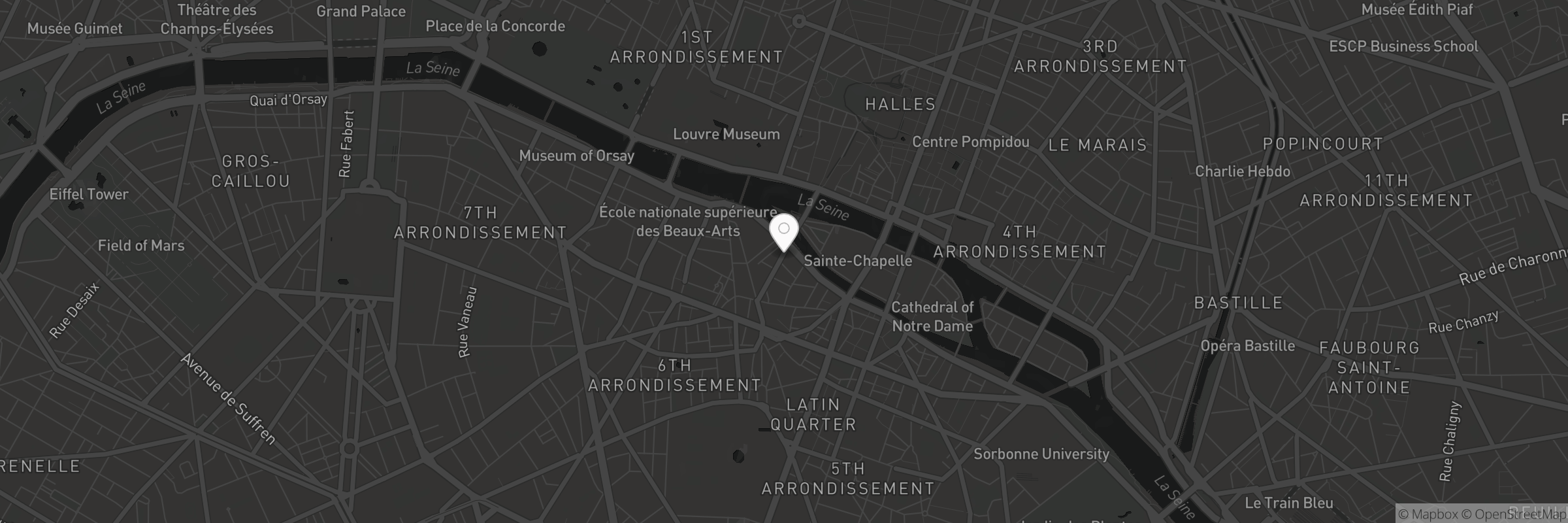 Mapa con la dirección de Dauphine