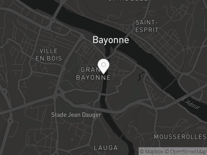 Mapa mostrando o endereço de Halles de Bayonne