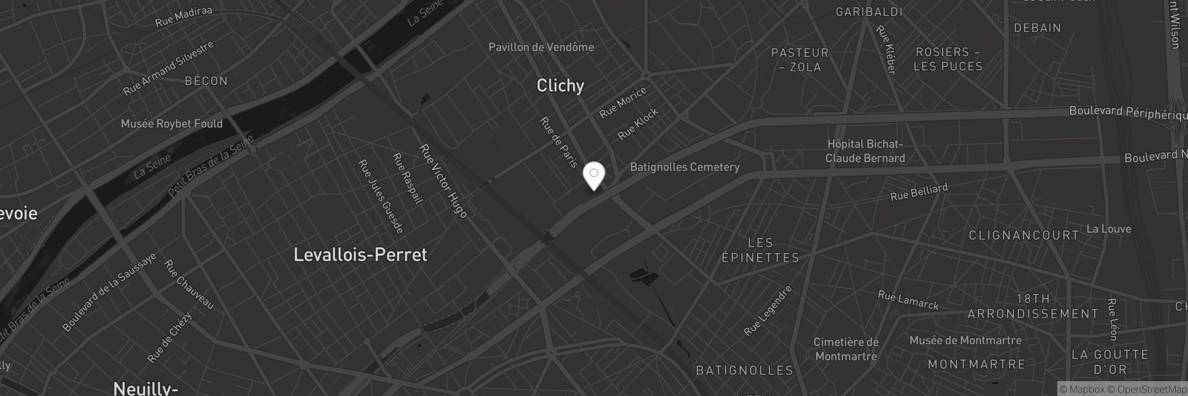Carte indiquant l'adresse de Clichy