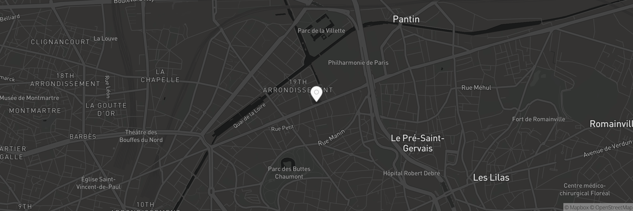 Carte indiquant l'adresse de Paris Ourcq