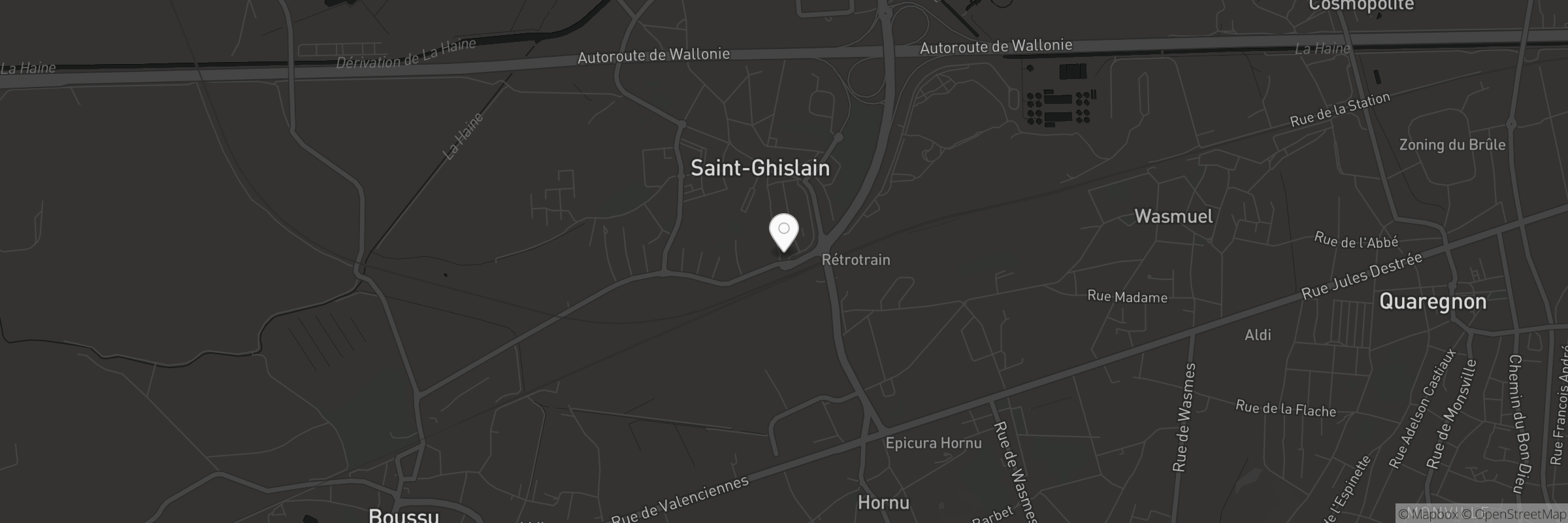 Map showing the address of Saint-Ghislain