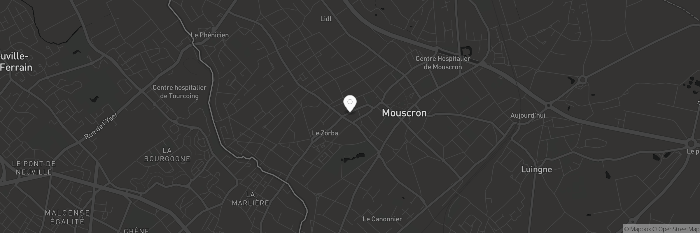 Carte indiquant l'adresse de Mouscron