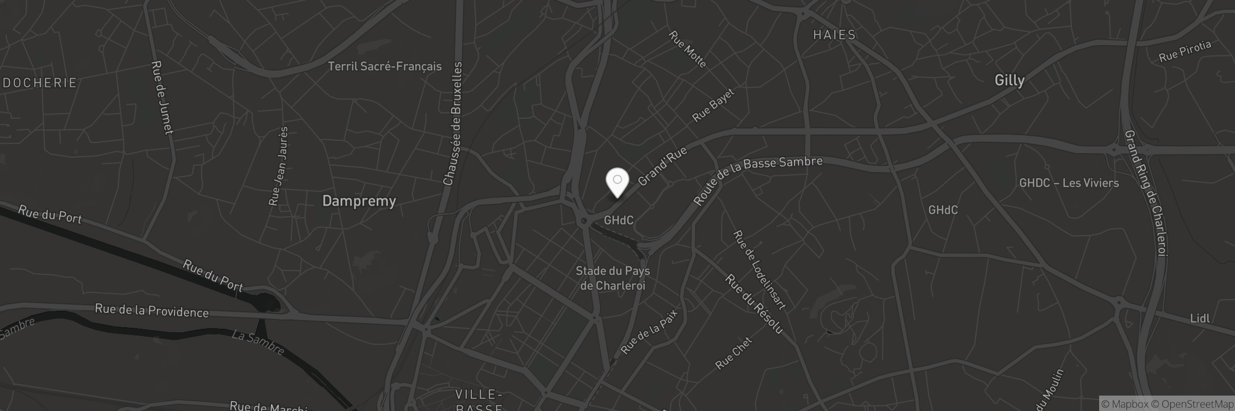 Kaart met het adres van Charleroi Nord