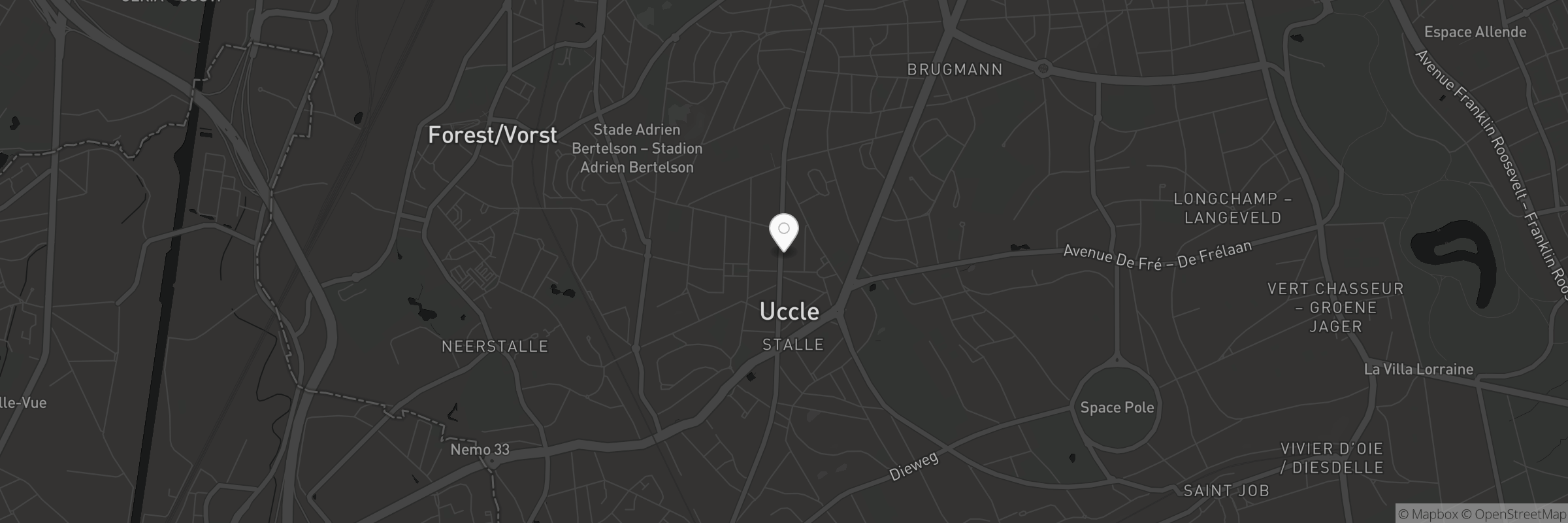 Kaart met het adres van Uccle