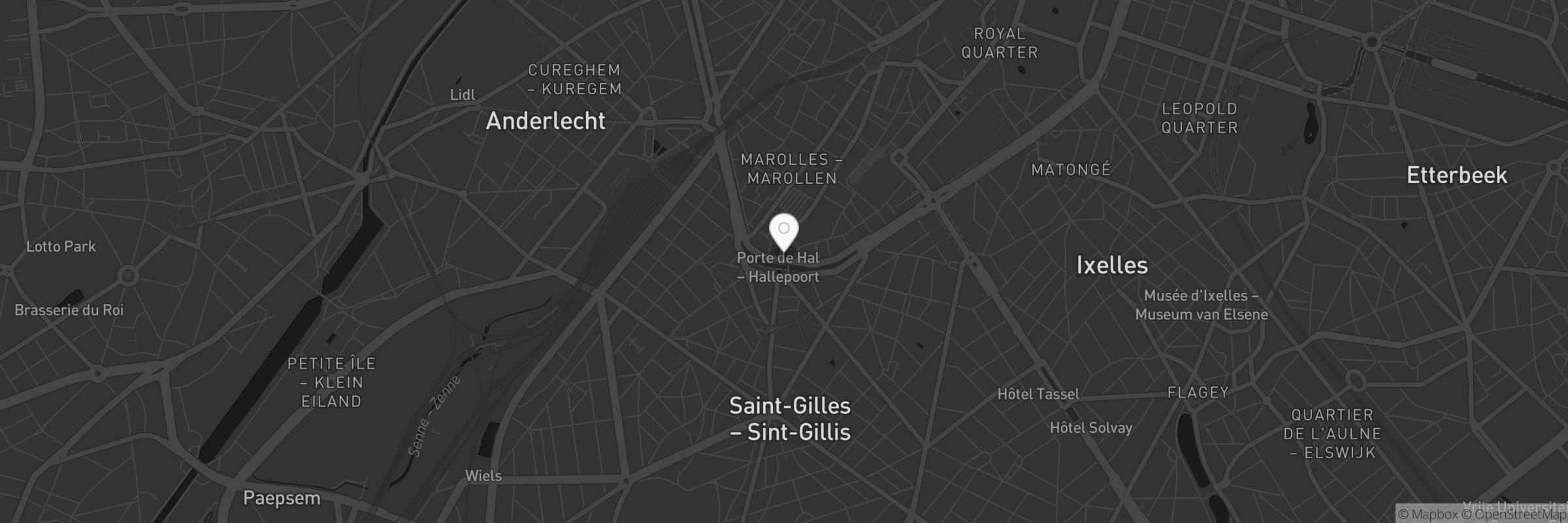 Map showing the address of Le Bistro - Porte de Hal