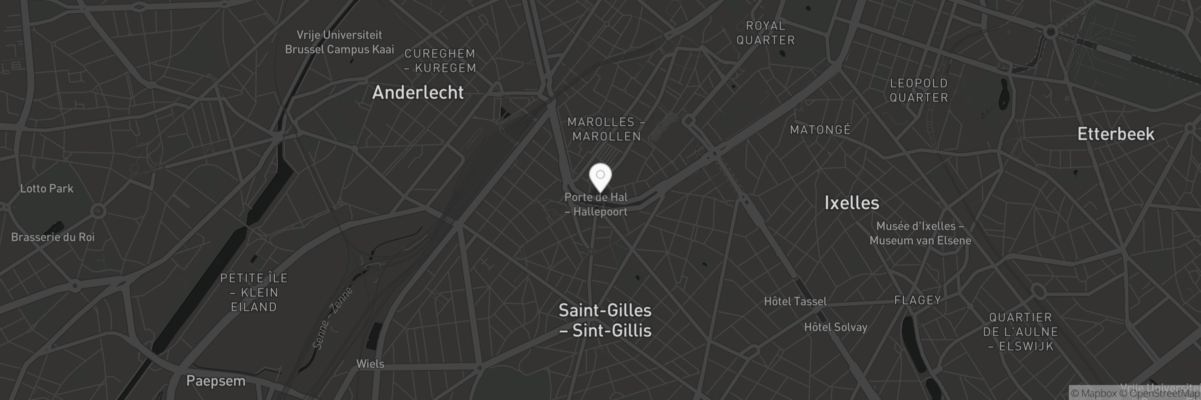 Map showing the address of Le Bistro - Porte de Hal