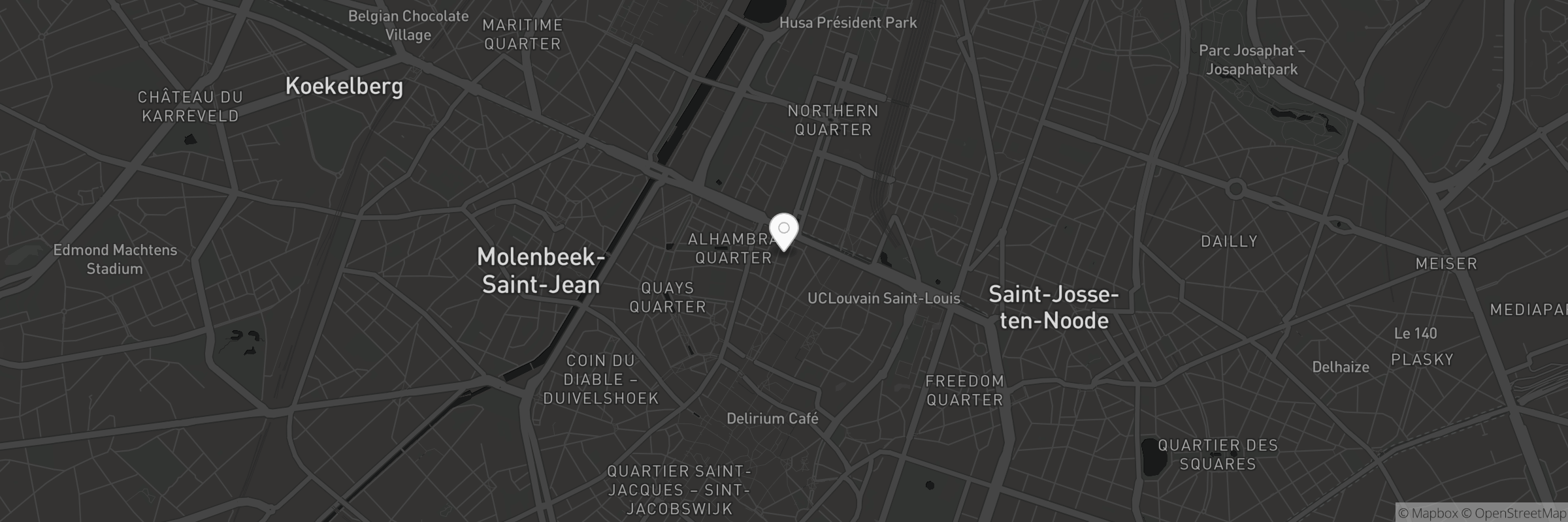 Map showing the address of Just Glow