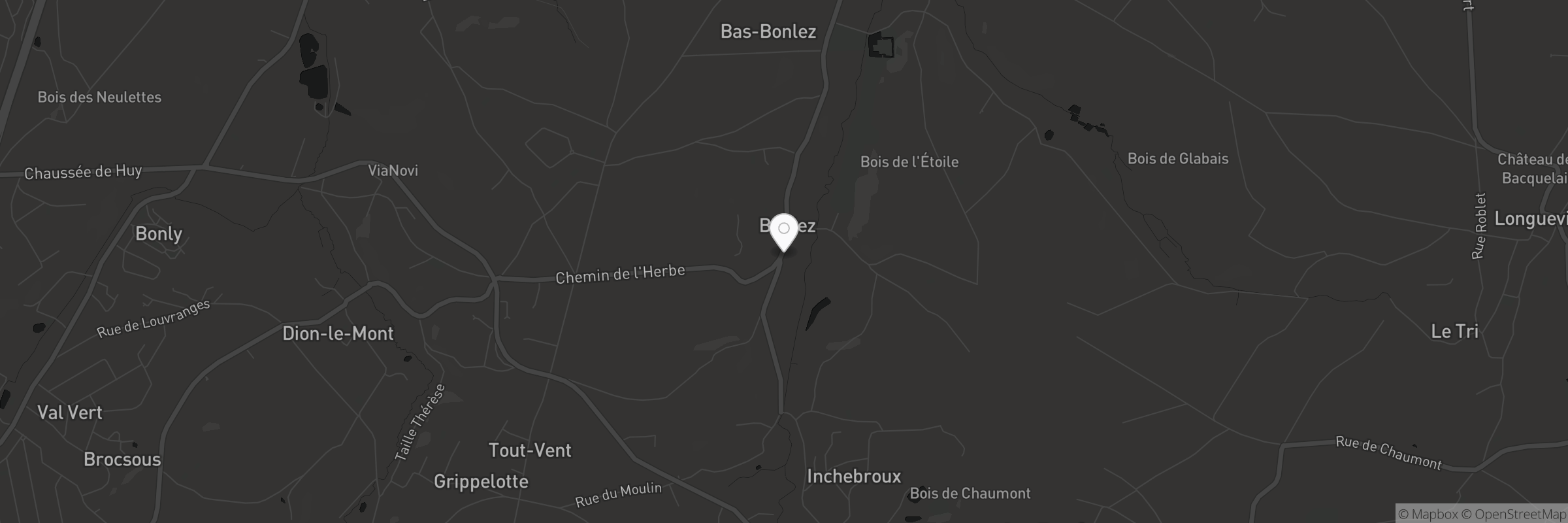 Map showing the address of Chemin de l'herbe