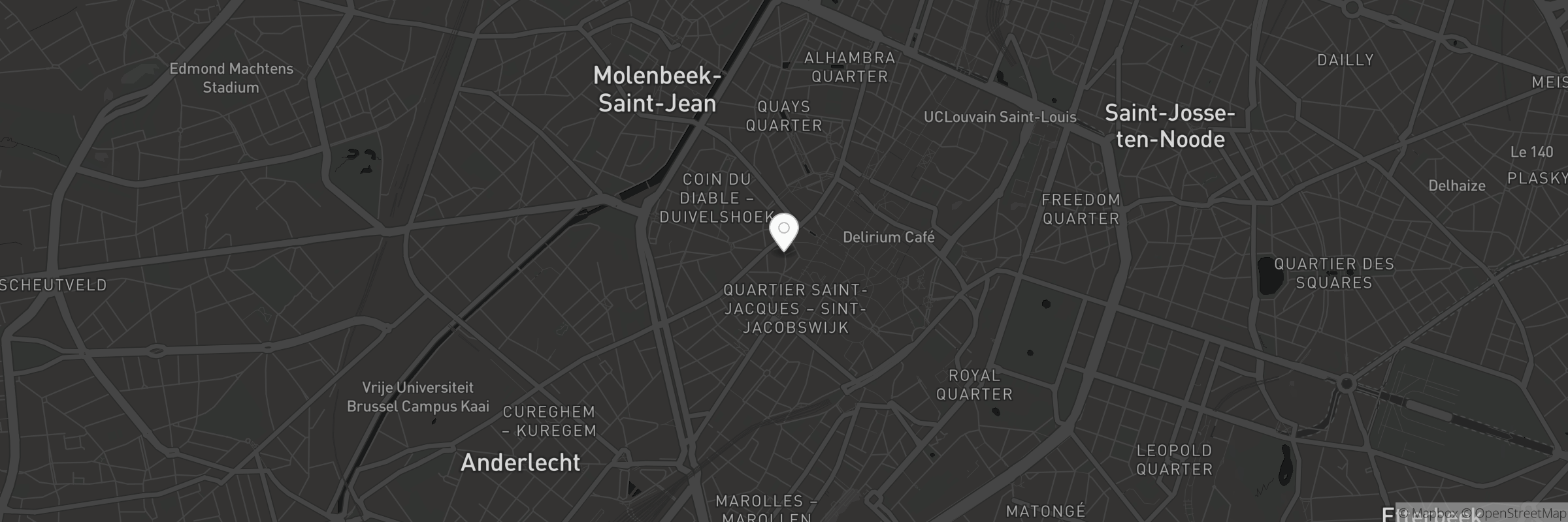 Map showing the address of Entropy Restaurant