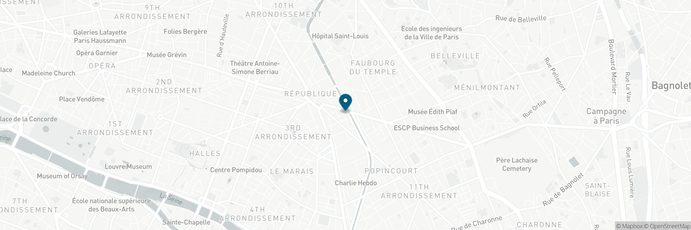Carte indiquant l'adresse de BOLKIRI - Paris République