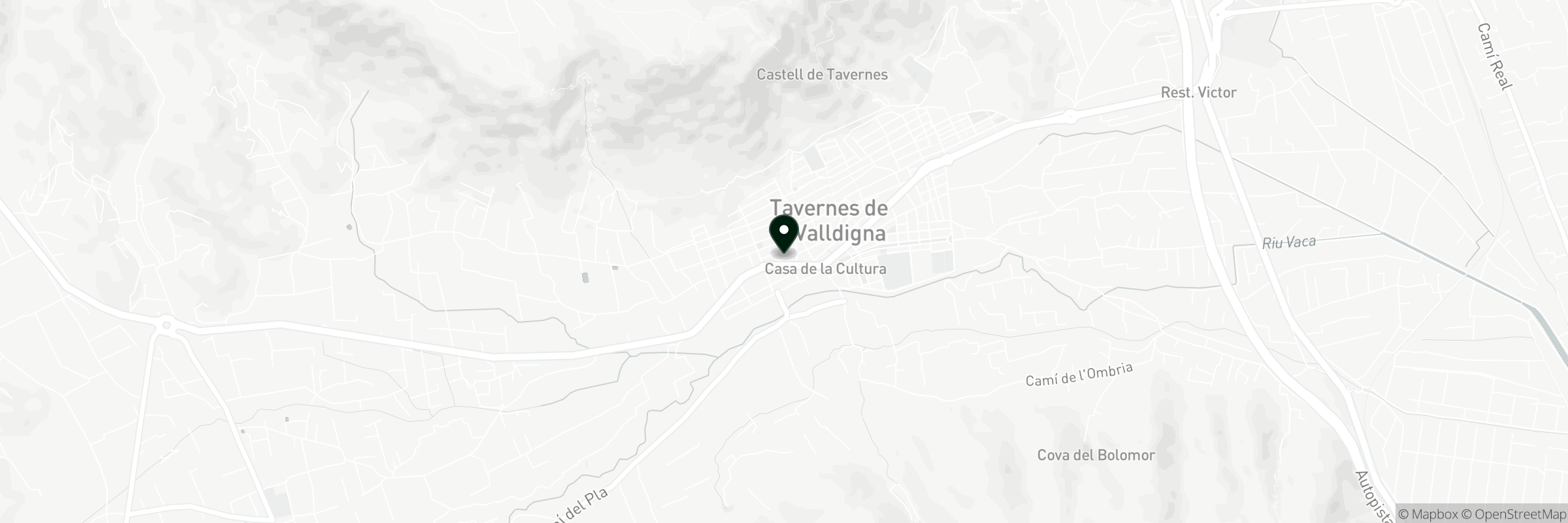 Map showing the address of Tavernes de la Valldigna