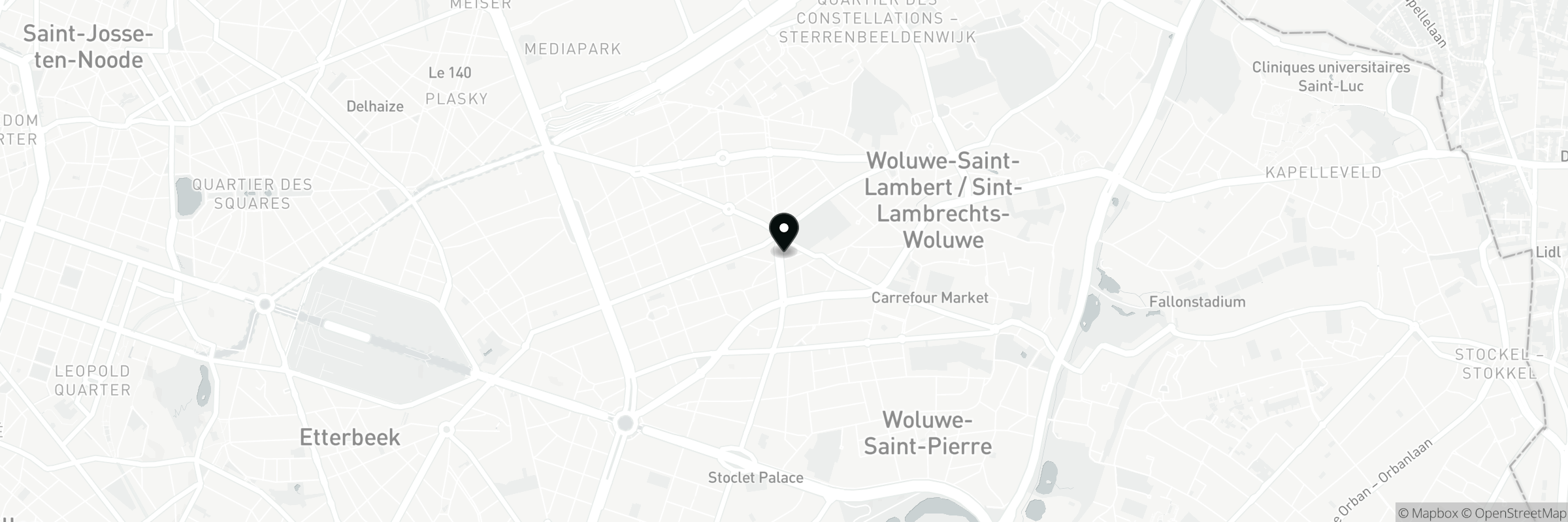 Map showing the address of AIA BeautyHouse Woluwe-Saint-Lambert