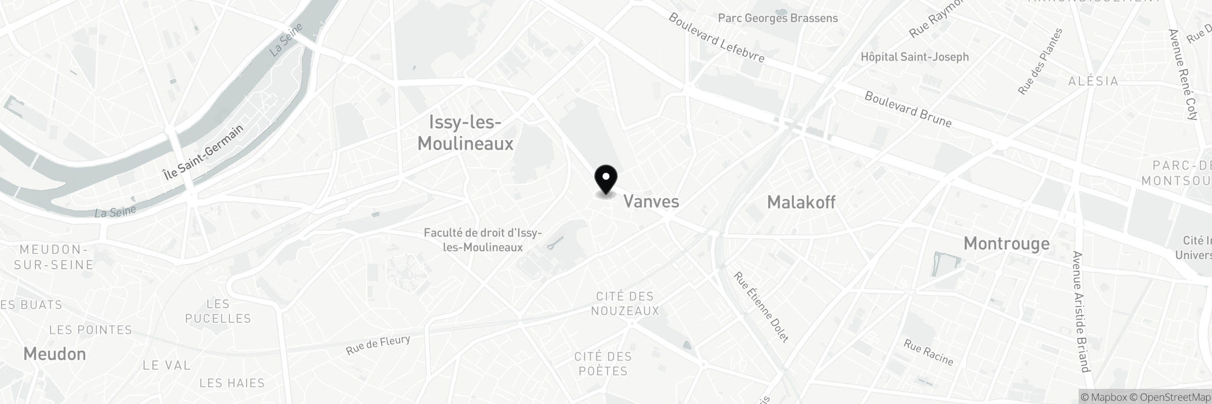 Map showing the address of La Girafe