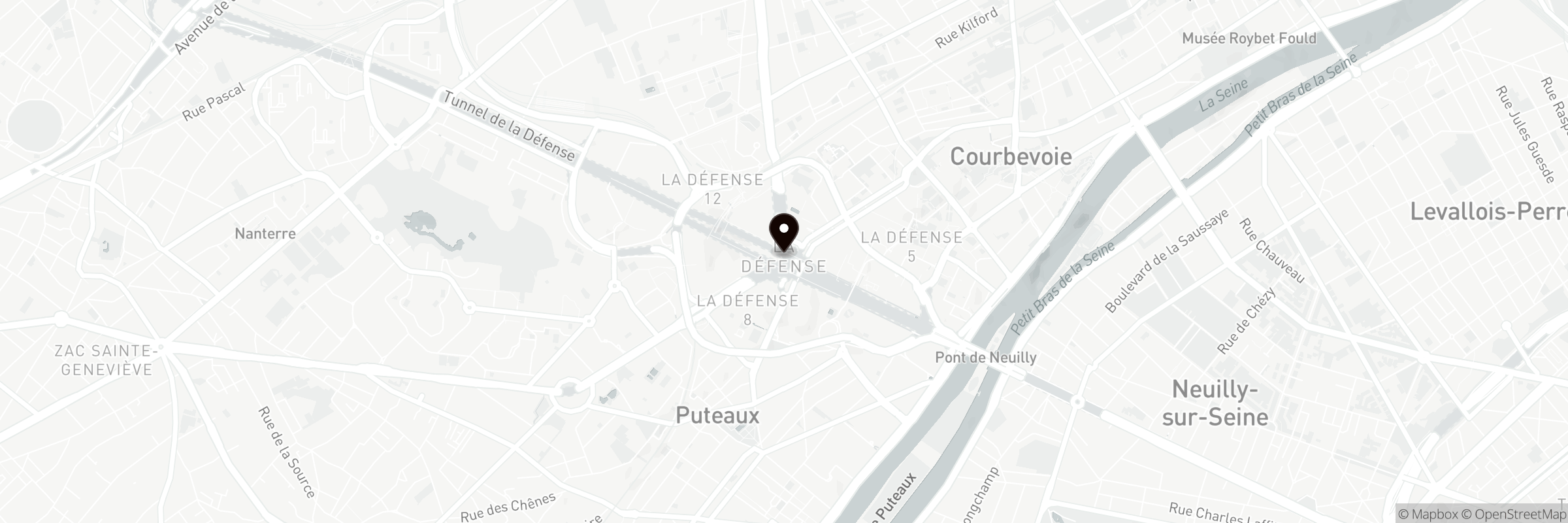 Map showing the address of La Défense