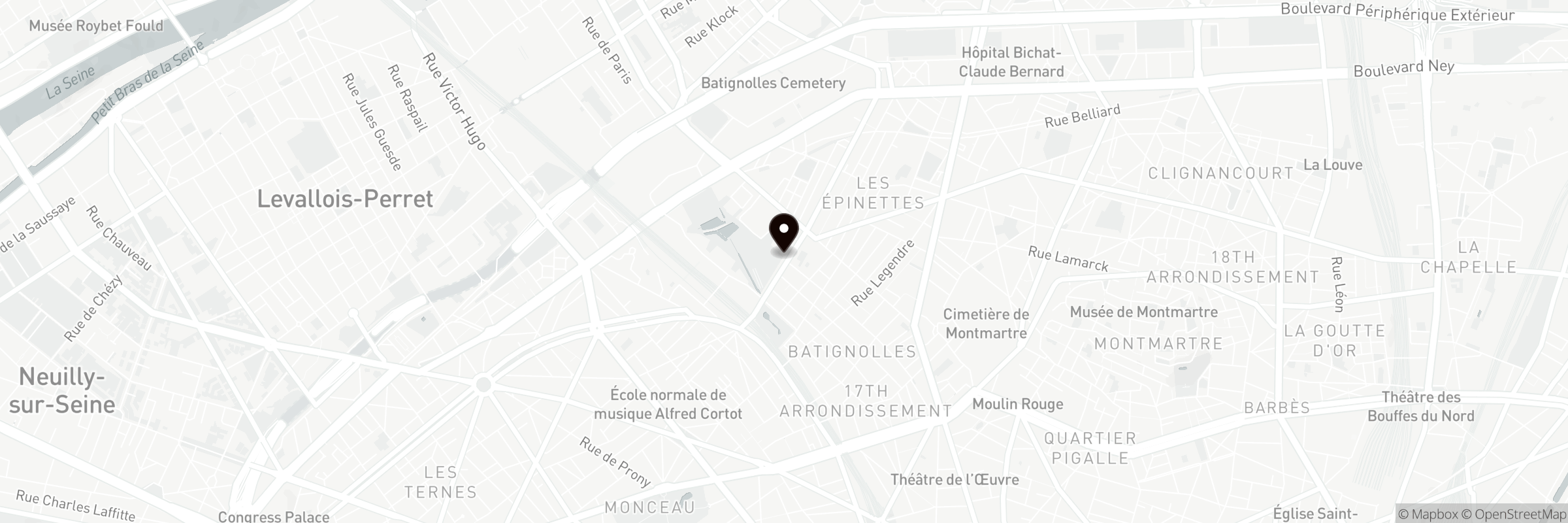 Map showing the address of Batignolles