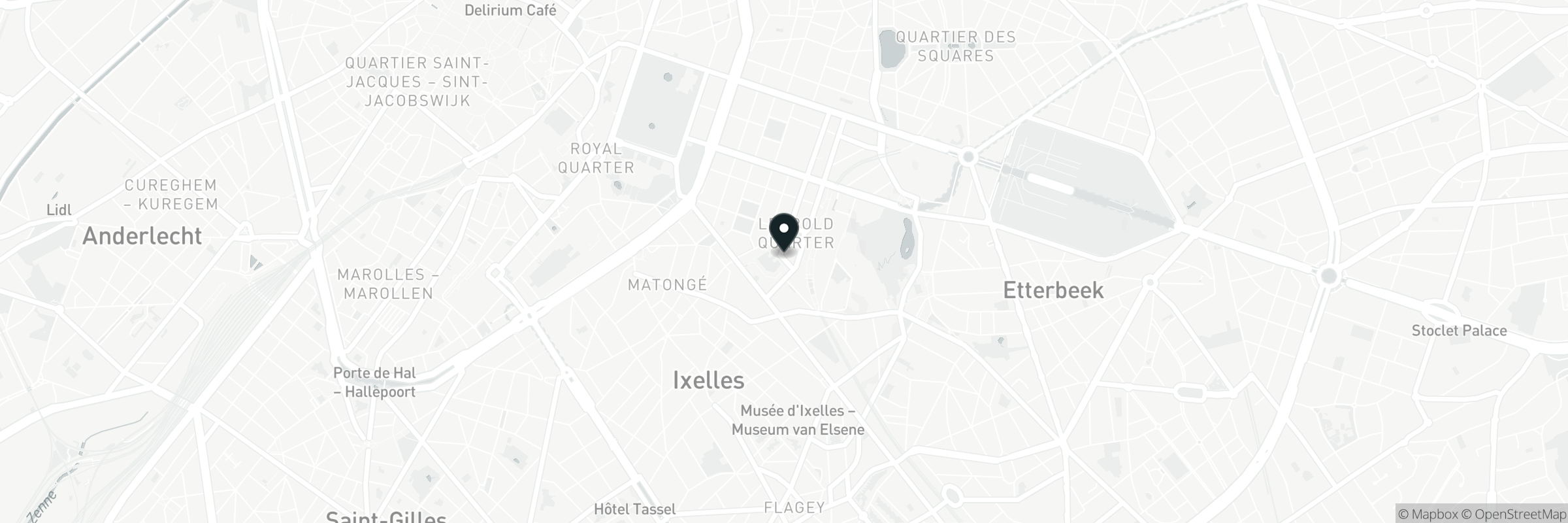 Map showing the address of Hotel Du Parlement