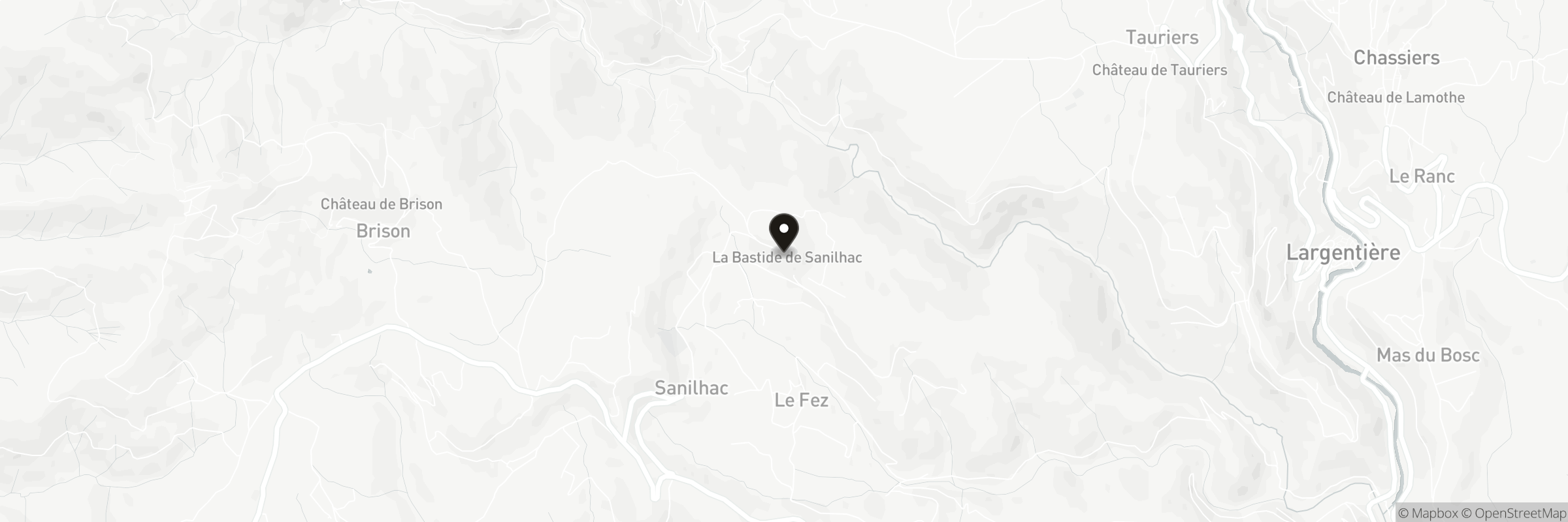 Kaart met het adres van La Bastide de Sanilhac