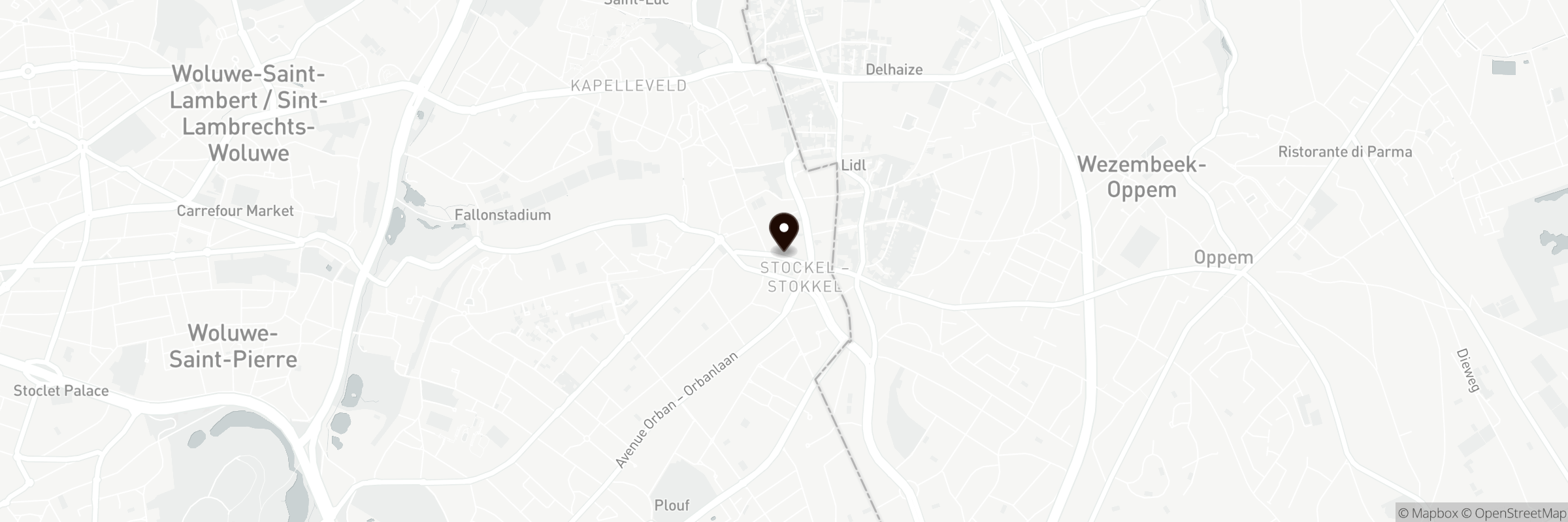 Kaart met het adres van La Barchetta