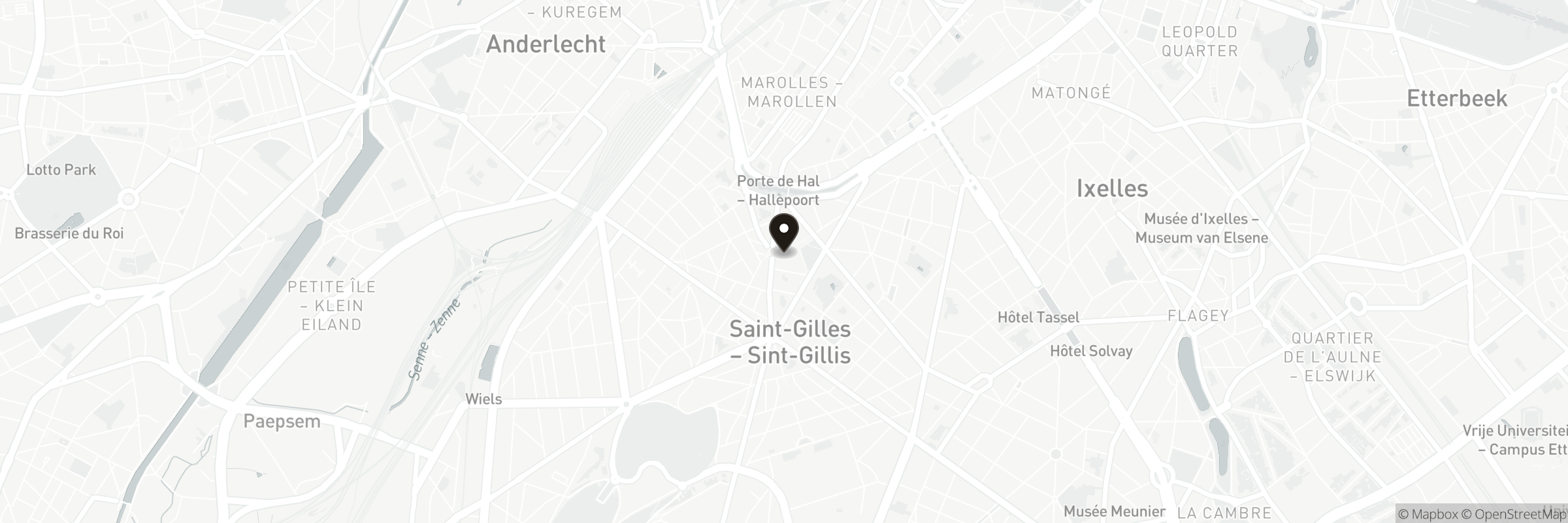 Map showing the address of Patatak - Parvis de St Gilles
