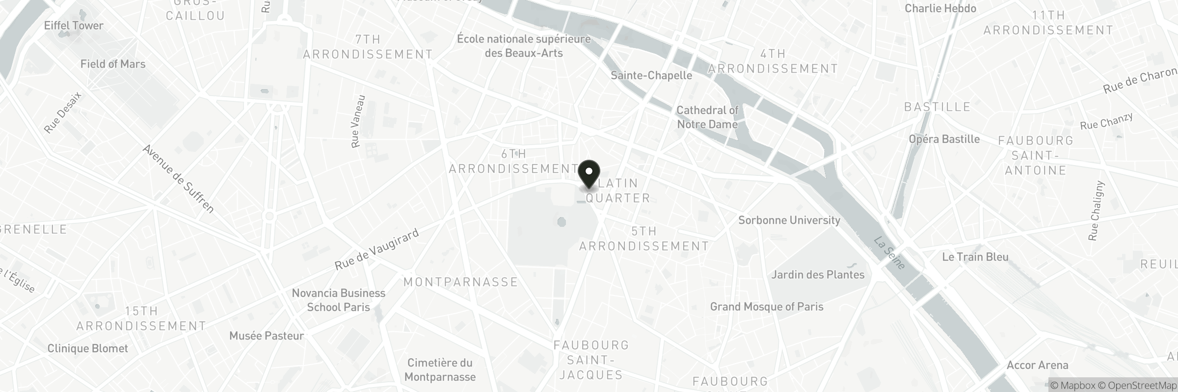 Map showing the address of Treize au Jardin