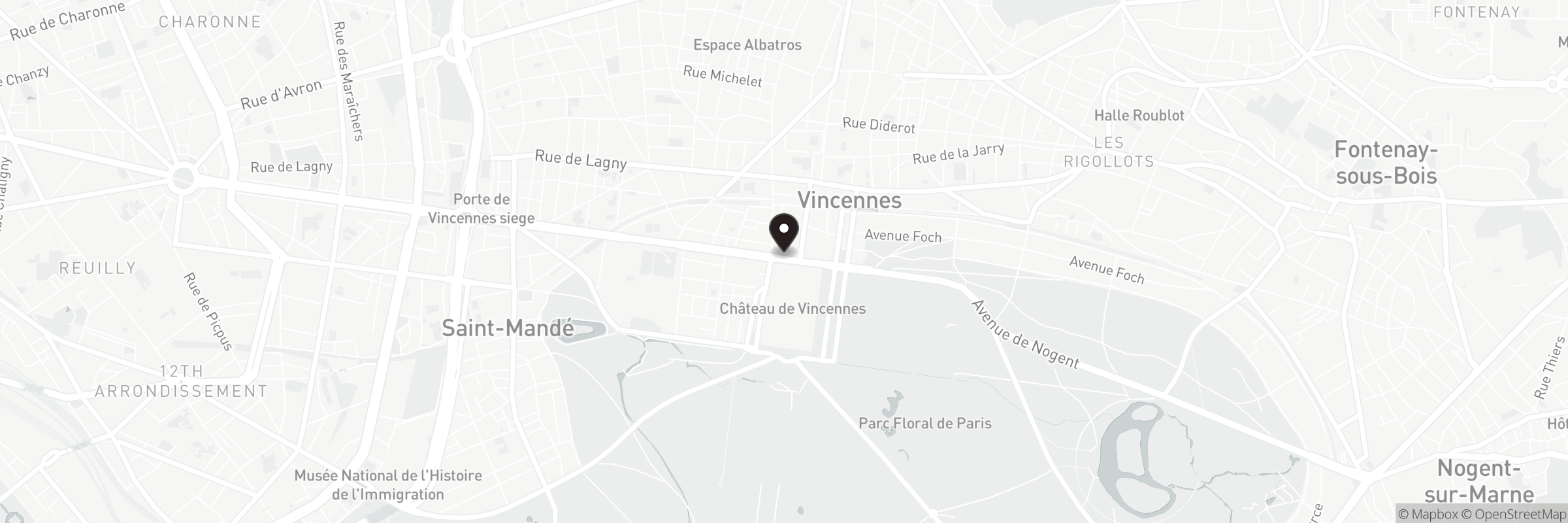 Carte indiquant l'adresse de Vincennes