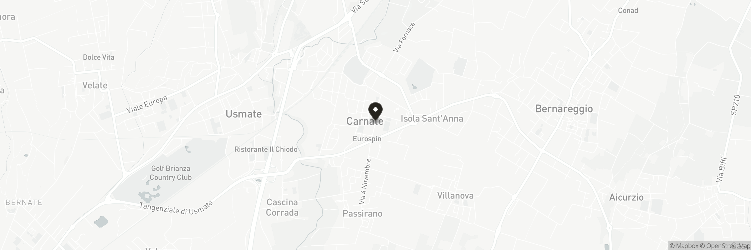 Map showing the address of Antica Trattoria del Borgo