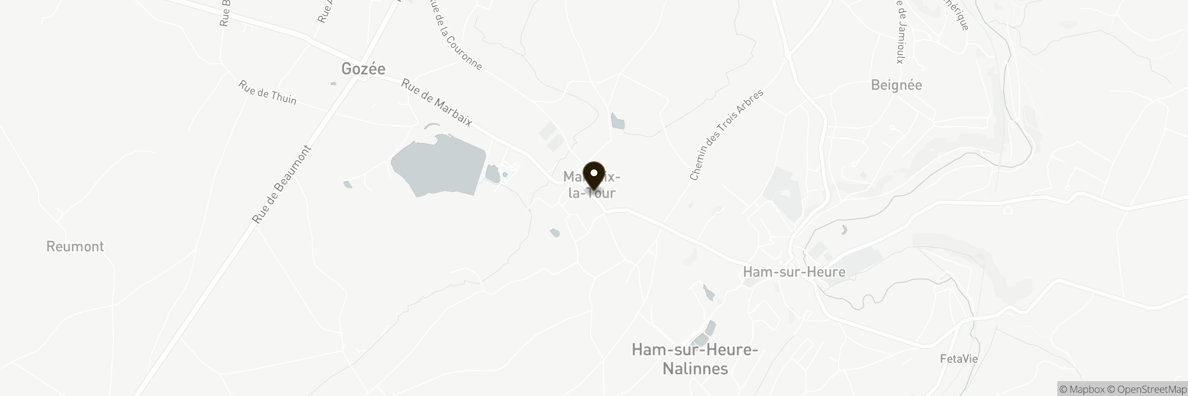 Carte indiquant l'adresse de Ham-sur-Heure