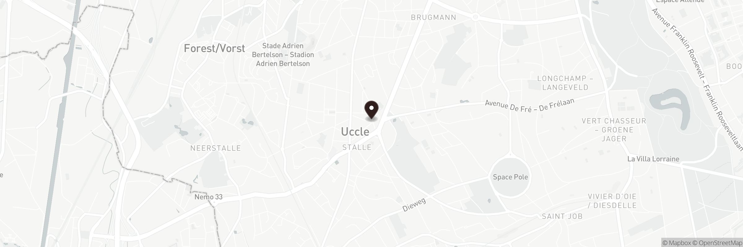Kaart met het adres van Uccle
