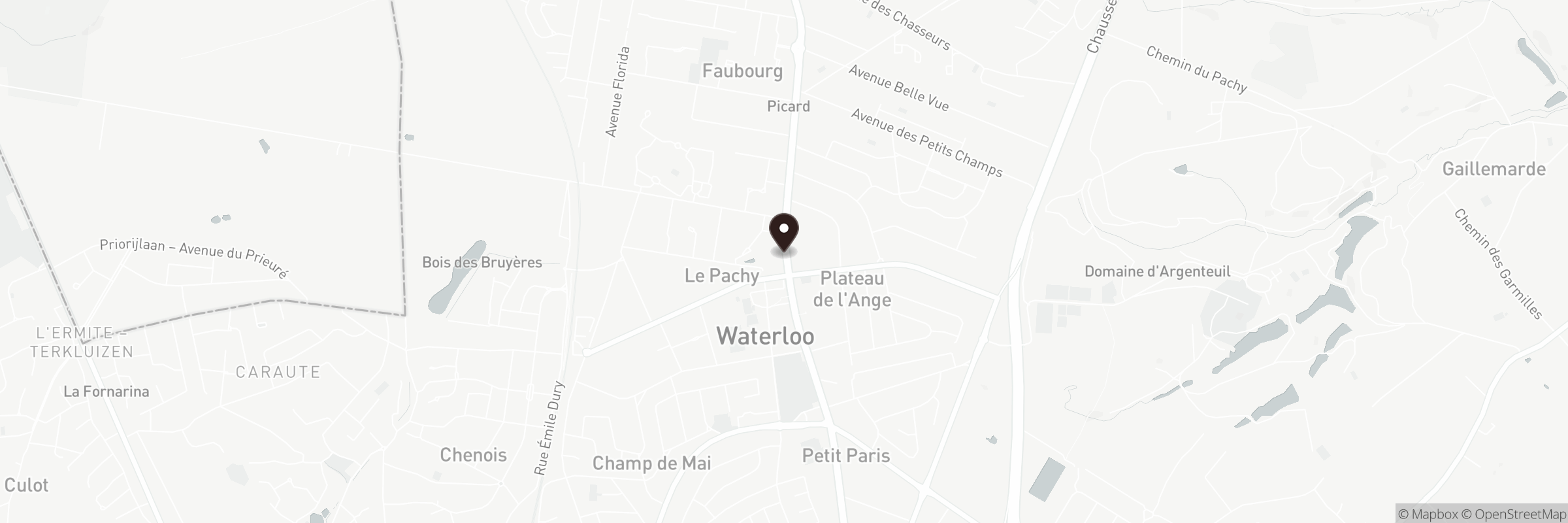 Kaart met het adres van Waterloo