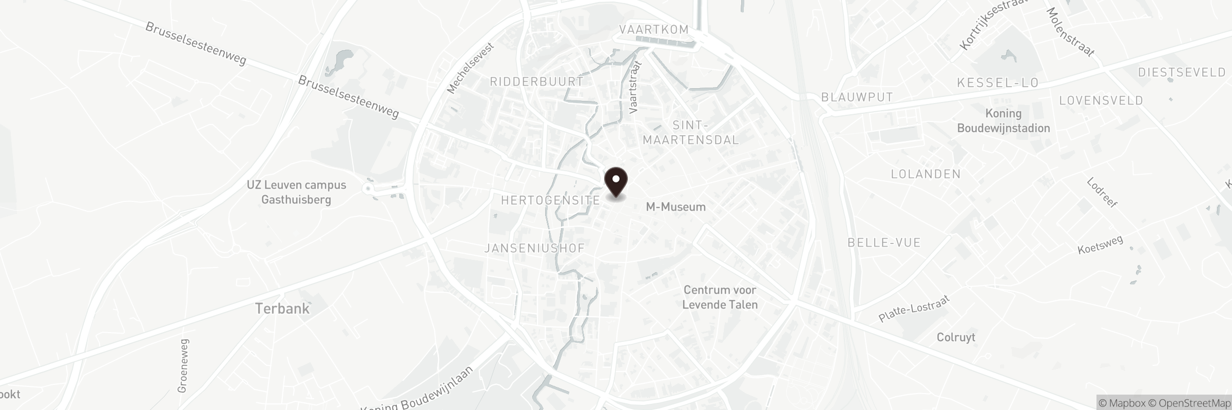 Kaart met het adres van Leuven