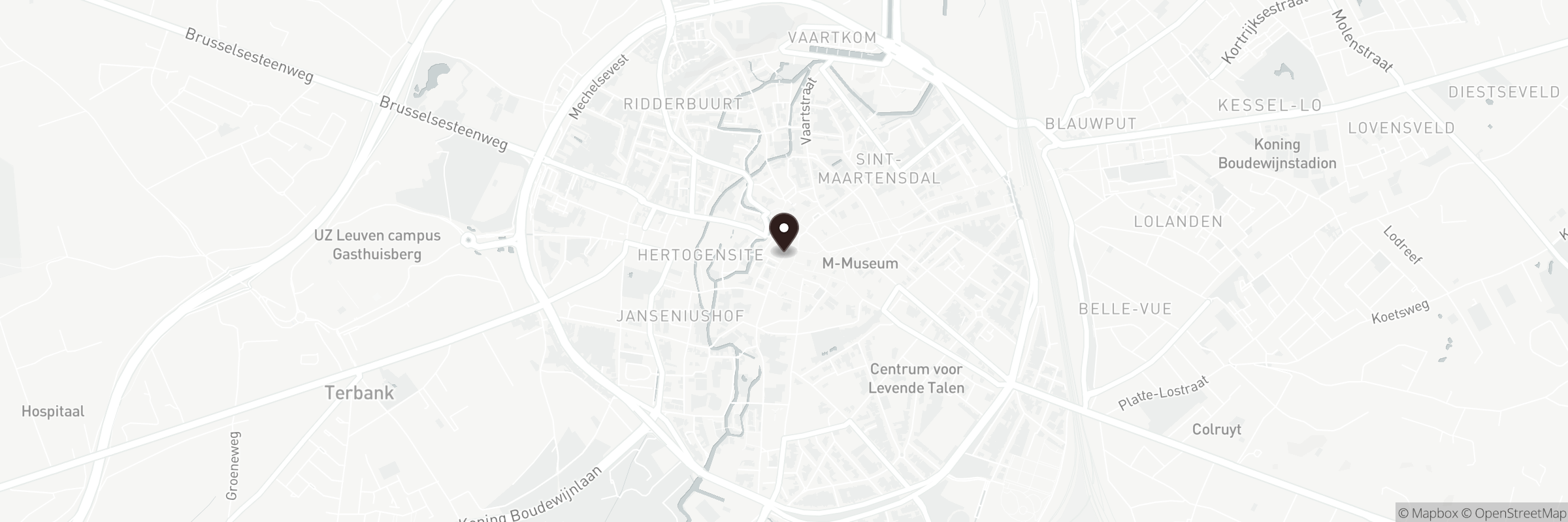 Kaart met het adres van Leuven