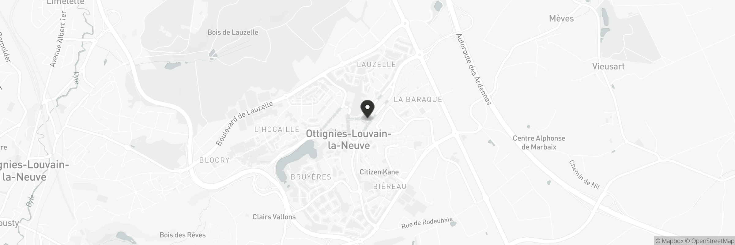 Map showing the address of Ginette Louvain