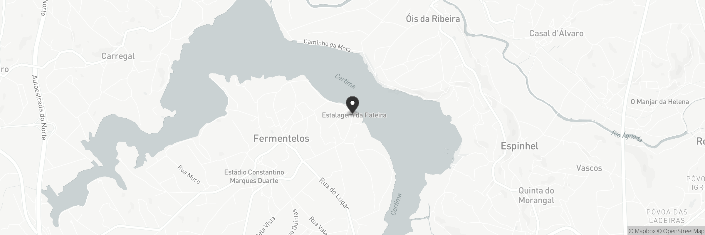 Die Karte zeigt die Adresse von Pateira Restaurante