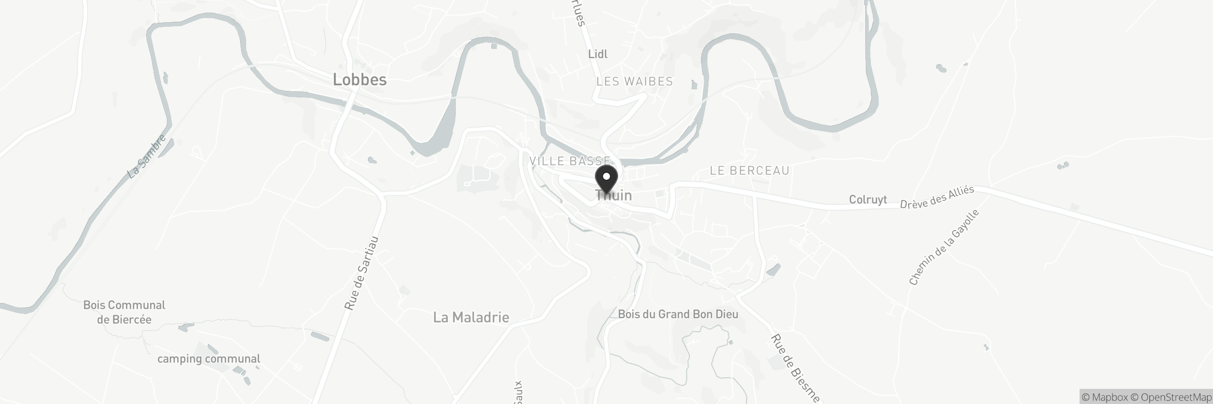 Map showing the address of Office du Tourisme de Thuin