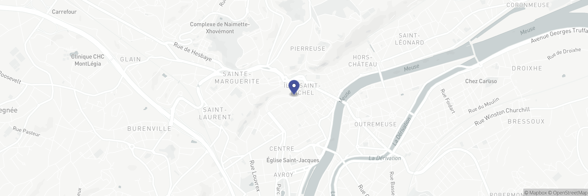 Kaart met het adres van Au Point de Vue - Liège