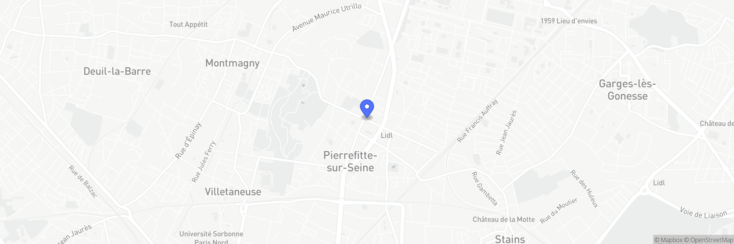 Carte indiquant l'adresse de BOLKIRI - Pierrefitte-sur-Seine