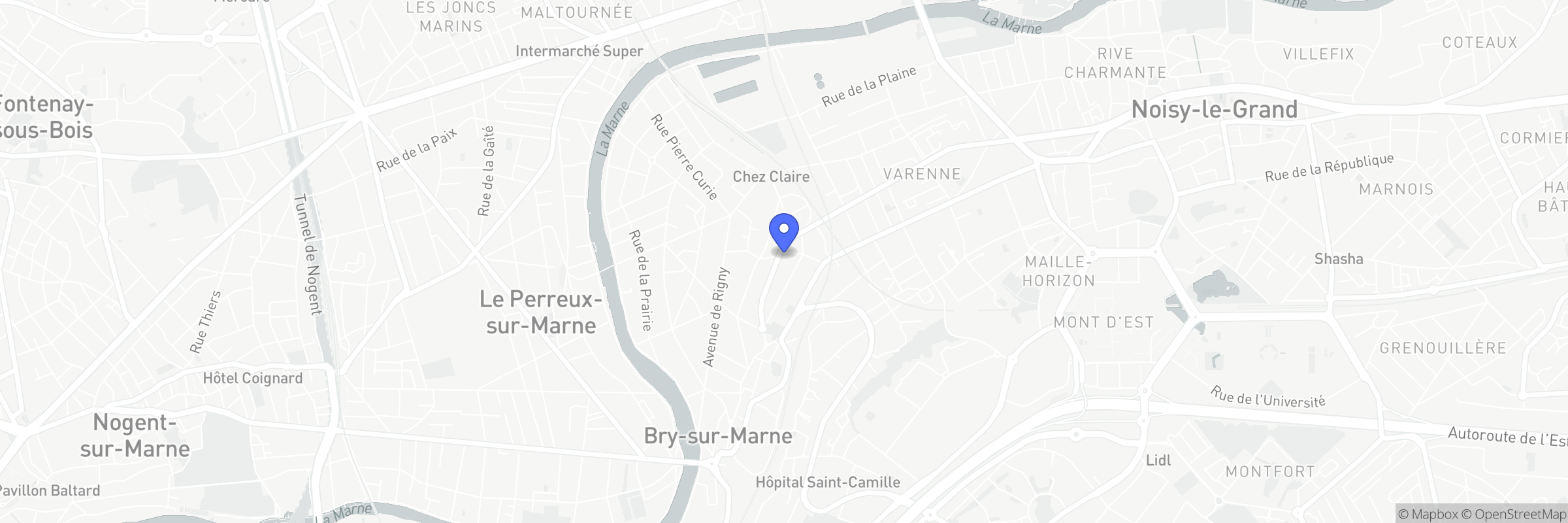 Carte indiquant l'adresse de BOLKIRI - Bry-sur-Marne